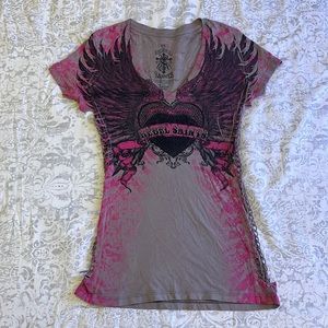 Rebel Saints V neck top